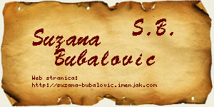Suzana Bubalović vizit kartica